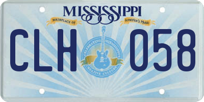 MS license plate CLH058