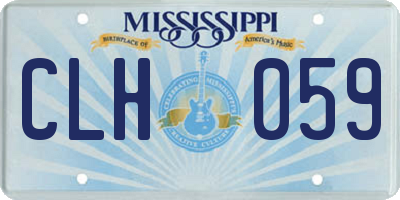 MS license plate CLH059