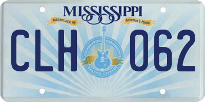 MS license plate CLH062