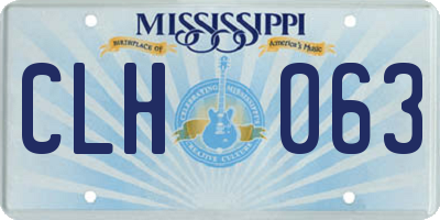 MS license plate CLH063
