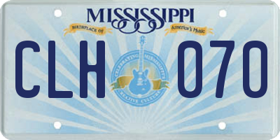 MS license plate CLH070