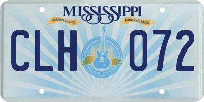 MS license plate CLH072
