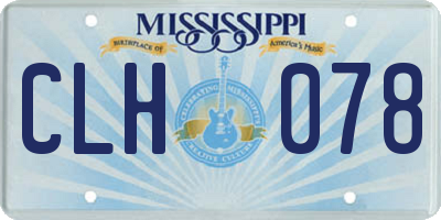 MS license plate CLH078