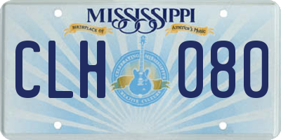 MS license plate CLH080