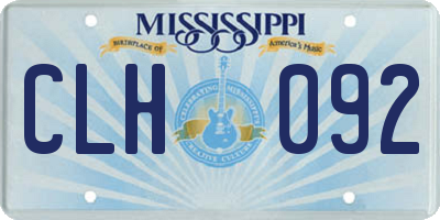 MS license plate CLH092