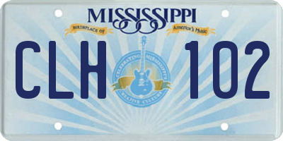 MS license plate CLH102