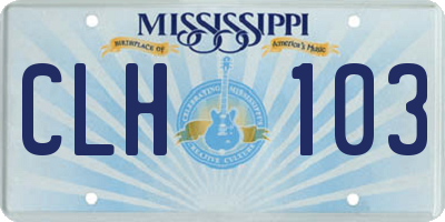 MS license plate CLH103