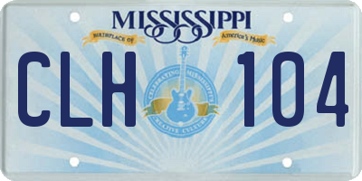 MS license plate CLH104