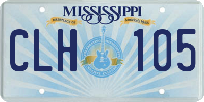 MS license plate CLH105