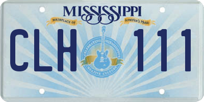 MS license plate CLH111