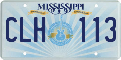 MS license plate CLH113