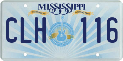 MS license plate CLH116