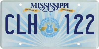 MS license plate CLH122