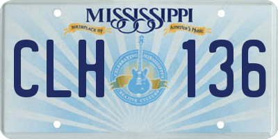 MS license plate CLH136