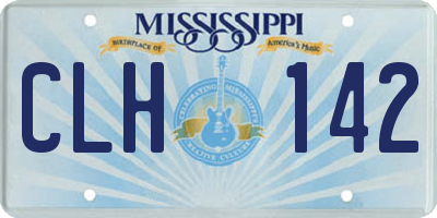 MS license plate CLH142
