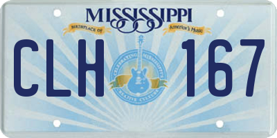 MS license plate CLH167