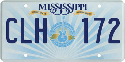 MS license plate CLH172