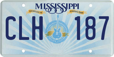 MS license plate CLH187