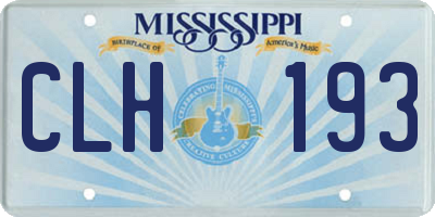MS license plate CLH193