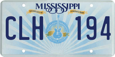 MS license plate CLH194