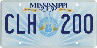 MS license plate CLH200