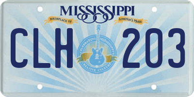 MS license plate CLH203