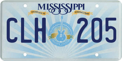 MS license plate CLH205