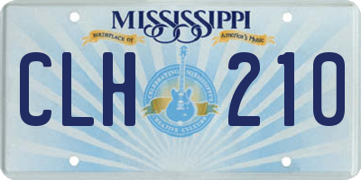 MS license plate CLH210