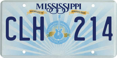 MS license plate CLH214