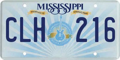 MS license plate CLH216