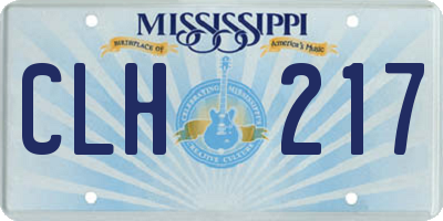 MS license plate CLH217
