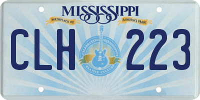 MS license plate CLH223