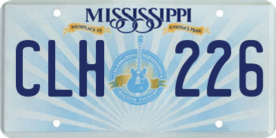 MS license plate CLH226