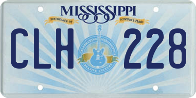 MS license plate CLH228