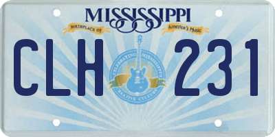 MS license plate CLH231