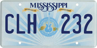 MS license plate CLH232