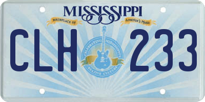 MS license plate CLH233