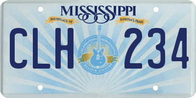 MS license plate CLH234