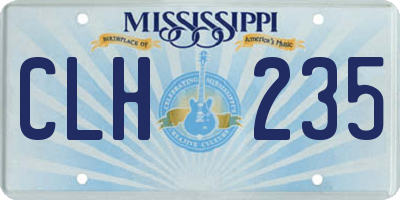 MS license plate CLH235