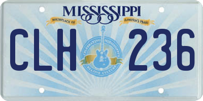 MS license plate CLH236