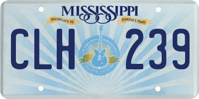 MS license plate CLH239