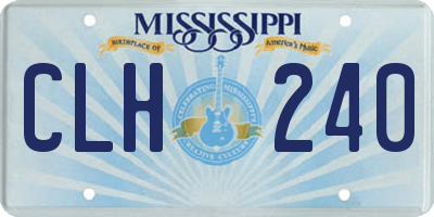 MS license plate CLH240