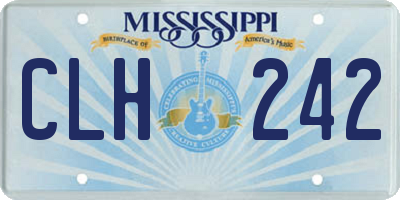 MS license plate CLH242