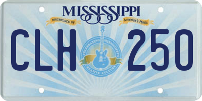 MS license plate CLH250