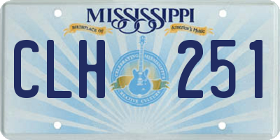 MS license plate CLH251