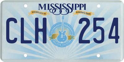MS license plate CLH254