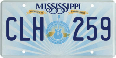 MS license plate CLH259