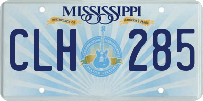 MS license plate CLH285