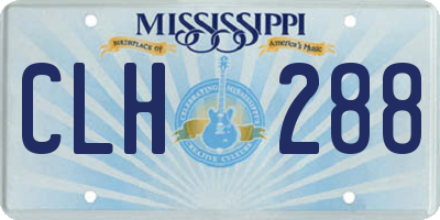 MS license plate CLH288