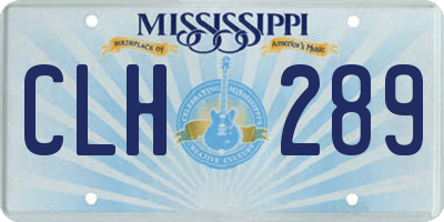 MS license plate CLH289